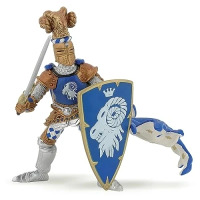 Image of Papo MEDIEVAL FANTASY 39913 Blue Weapon Master ram Figurine, Multicolour