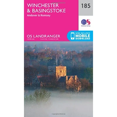 Image of Landranger 185 Winchester &amp; Basingstoke, Andover Romsey Map With Digital Version