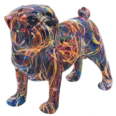 Image of Lesser &amp; Pavey Supernova Pug Figurine For Home Office Decor Ornaments Gift Women Men Beautiful Indoor Outdoor Living Room