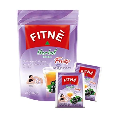 Image of FITNE Black Currant Herbal Green Tea Fruity Garcinia Senna Infusion Gentle Detox Cleansing High Antioxidant Wellness No Calories, 15 Bags