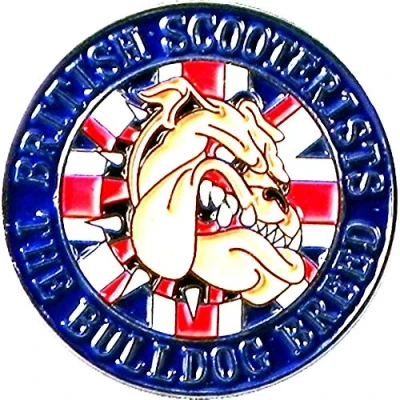 Image of Metal Enamel Pin Badge Brooch British Bulldog Scooter Mod Vespa Lambretta Union Jack 25mm
