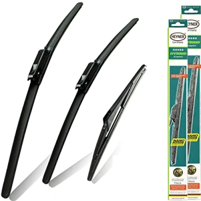 Image of Heyner Wipers Fits: Renault Scenic 2009 2016 Set Of 3 Wiper Blades Hybrid HH2826BL12J