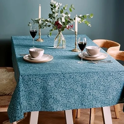 Image of Catherine Lansfield Dining Majestic Stag Cotton 137x229cm Table Cloth Green
