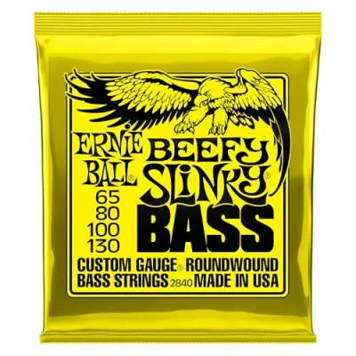Image of Ernie Ball Beefy Slinky Nickel Wound Electric Bass Guitar Strings 65 130 Gauge