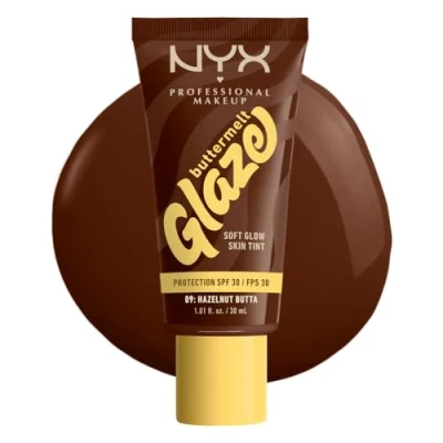 Image of NYX Professional Makeup Buttermelt Glaze Liquid Highlighter Tint 30 ml SPF Hazelnut Butta
