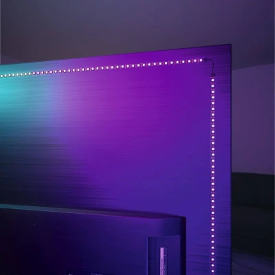 Image of Paulmann 78880 LED Stripe USB TV lighting 55 inch 2m 60LEDs/m Dynamic Rainbow RGB incl. 1x3.5 watt dimmable light strip black plastic
