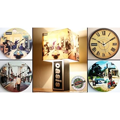 Image of the Oasis Collection 12&quot; LP Vinyl Record Wall Clock Definitely Maybe, Whats Story, Be Here Now etc (Be CD ART)