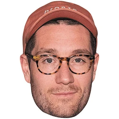 Image of Dan Smith (Glasses) Celebrity Mask, Flat Card Face, Fancy Dress Mask