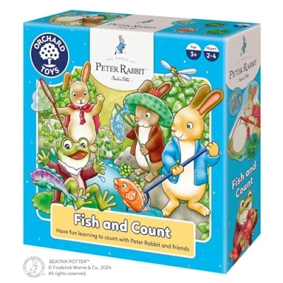 Image of Orchard Toys Peter Rabbit™ Fish and Count Counting Board Games for 3 Year Olds Learning Educational Children&#039;s Boys, Girls, Toddlers, Kids Age Up 2 4 Players