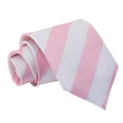 Image of DQT Men Pink Solid Plain Stripe Floral Paisley Polka Dot Neck Tie Baby &amp; White