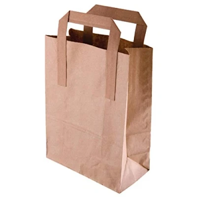 Image of Fiesta Green Recycled Brown Paper Carrier Bags Large (Pack of 250)