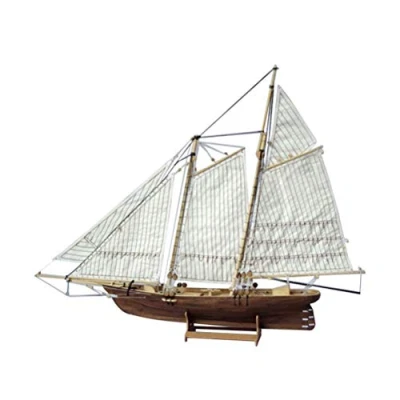 Image of DIY Sailing Ship Model Kits, Wooden Sailboat Kit Home Decoration Boat Gifts Toy for Kids, Birthday