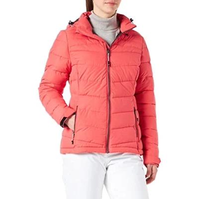 Image of Killtec Women&#039;s Skane Wmn Quilted Jacket A in down look with Removable hood, womens, zip off 35615 000, raspberry, 44 (EU)