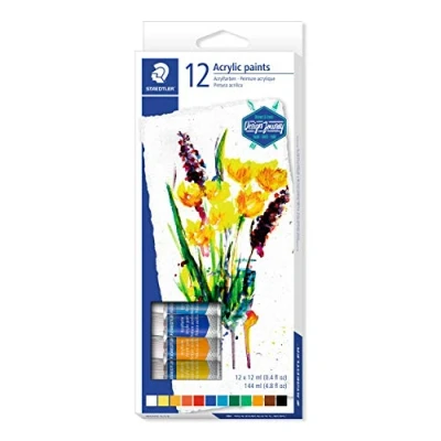 Image of STAEDTLER 8500 C12 Karat Acrylic Paint Tube Multi Colour (Pack of 12)