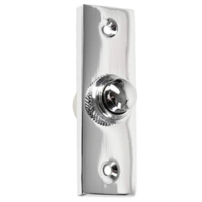 Image of Polished Chrome Wired Door Bell 75mm Victorian Style Front Porch Chime Ring