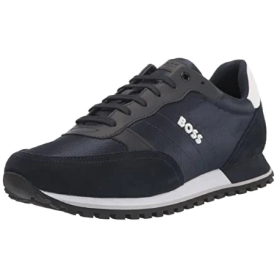 Image of BOSS Men&#039;s Parkour Runn Sneakers, Sky Captain Navy, 11 UK