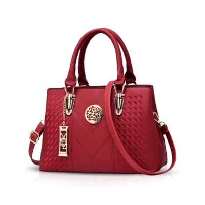 Image of NICOLE&amp;DORIS Women Handbags Fashion Top Handles Bags Elegant Shoulder for Classic Shopper Ladies Crossbody Bag Wine red