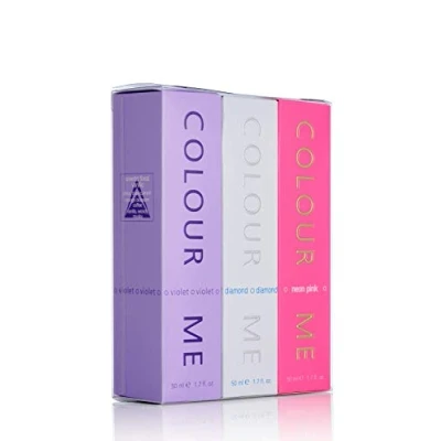 Image of COLOUR ME Violet/Diamond/Neon Pink Triple Pack, Fragrance for Women, 3 x 50ml Eau de Parfum, by Milton Lloyd