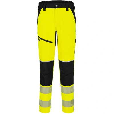 Image of Portwest PW3 Hi Vis Stretch Trouser Yellow/Black Large