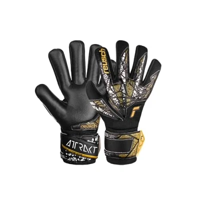 Image of Reusch Attrakt Silver NC Finger Support Junior Goalkeeper Gloves Size 8 Black
