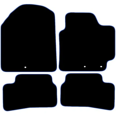 Image of Carsio Carpet Car Mats For Kia Stonic 2017 Onwards 4 Piece Set Tailored Fit Floor Mat Complete Accessory Black Custom Fitted All Weather, Anti Slip Backing &amp; Blue Trim