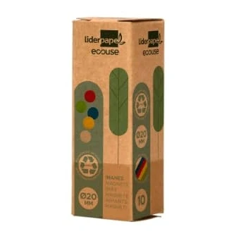 Image of Liderpapel Ecouse PP Recycled Magnet for Magnetic Board 20 mm Box of 10 Units