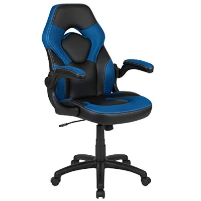 Image of Flash Furniture X10 Gaming Chair, Ergonomic Office Chair for PC and Setups, Adjustable Gamer with Back Support, LeatherSoft, Blue/Black