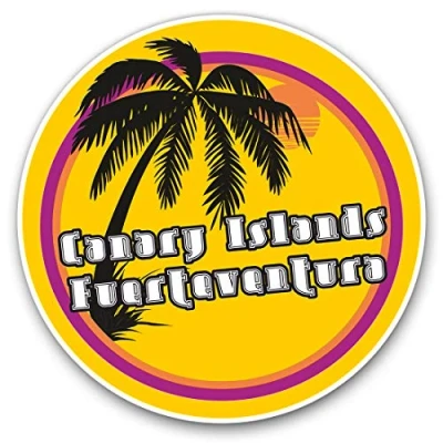 Image of 2 x Heart Stickers 10 cm Canary Island Fuerteventura Travel Fun Decals for Laptops,Tablets,Luggage,Scrap Booking,Fridges #7125
