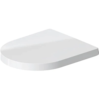 Image of Duravit Toilet seat Me by Starck (Compact), soft close seat, Urea thermoset lid, cover with stainless steel hinges, shortened version white