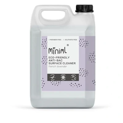 Image of Miniml Eco Antibacterial Spray Surface Cleaner 5L Refill French Lavender Scented Multi Purpose Anti Bac Disinfectant Cleaning Product Natural Plant Based Vegan Formula &amp; Cruelty Free