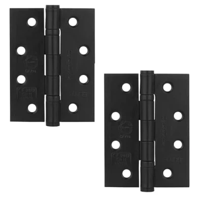 Image of Decoranddecor Door Hinges Internal Fire Rated 4inc / 102mm Ball Bearing Steel Matt Black 1 Pair