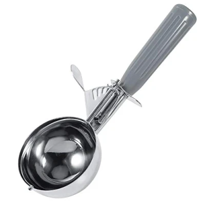 Image of Nikou Ice Cream Scoop Practical Stainless Steel Fruit Spoon with Plastic Handle Kitchen Tool (Color : Grey 7.2cm)