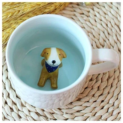 Image of Hotmiss Cute Dog Coffe Mug with Inside Print Stuff Mugs Spoon 12 Oz Tea Cups Ceramic Cup Funny Coffee Kids Birthday Gift for Women Friends Dogs Lover (Dog)