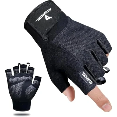 Image of ATERCEL Weight Lifting Gloves, Gym Gloves for Crossfit, Workout, Exercise Cycling, Training, Breathable &amp; Snug fit, Men Women(Black, L)