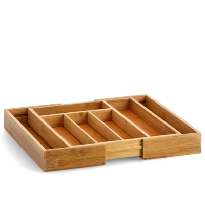 Image of Zeller 25322 28.5 40 x 33.5 5 cm Extendible Cutlery Tray Bamboo