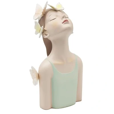 Image of L &amp; P Home Gifts Figurine, Resin, Papillon Chic Green 26cm, One Size