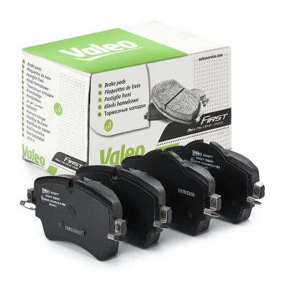 Image of 34106874034, 34106884492, 34116860017, 6860017, 6874034 Brake pad set VALEO 302577 Front Axle excl. wear warning contact with anti squeak plate