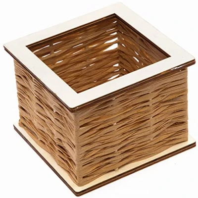 Image of Baker Ross Square Basket Weaving 2 Pack, Wood Crafts for Kids (FC376)