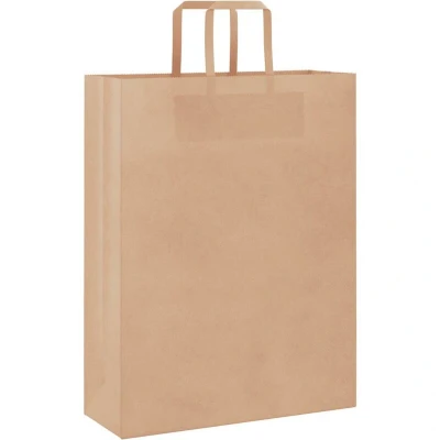 Image of vidaXL Paper Bags 250 pcs with Handles Brown 32x12x42 cm