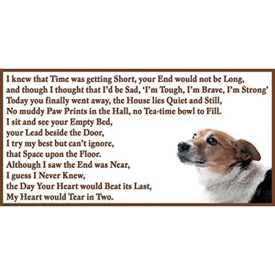 Image of Jack Russell Terrier Dog bereavement pet loss sympathy memorial Flexible Fridge Magnet / Magnetic Sign