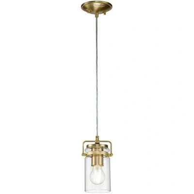 Image of Kichler Brinley Dome Pendant Ceiling Light Brushed Brass