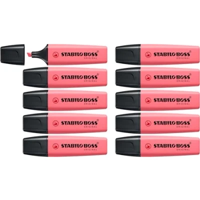 Image of Highlighter STABILO BOSS ORIGINAL Pastel Pack of 10 Cherry Blossom Pink