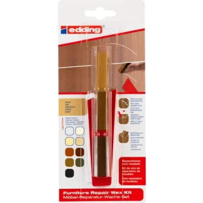Image of edding 8901 furniture repair wax kit oak for filling in and repairing scratches holes on other wood surfaces
