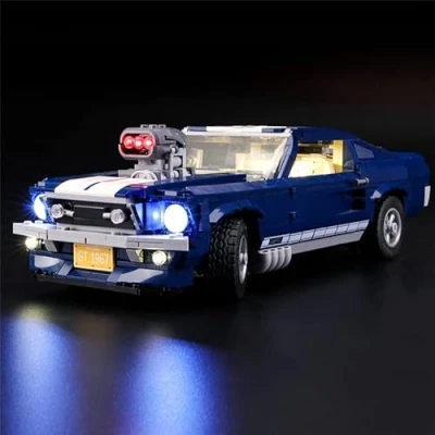 Image of GEAMENT Upgraded Version LED Light Kit Compatible with LEGO Ford Mustang Car Building Model for Creator Expert 10265 (Building Set Not Included)
