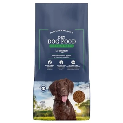 Image of by Amazon Complete Dry Dog Food for Adult Dogs, Rich in Lamb and Rice, 1 Pack of 20kg