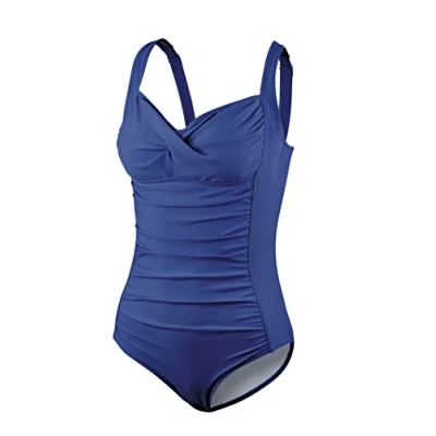 Image of Beco Draped Criss Cross Swimsuit Women&#039;s Marine, 38