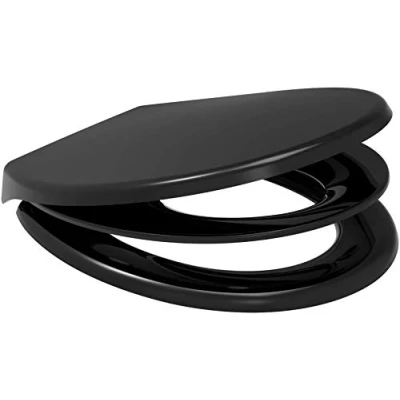 Image of Parent and Child Potty Training Multi Toilet Seat Soft Close Quick Release Top or Bottom Fix (Black)