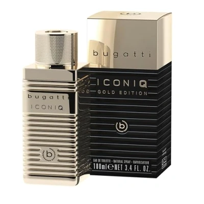 Image of bugatti Iconiq Gold Edition Men&#039;s Perfume, 100 ml, Eau de Toilette with Bergamot, Sharp Notes, Irises &amp; Musk, Sensual Confident, Citrus Ambert Woody Perfume