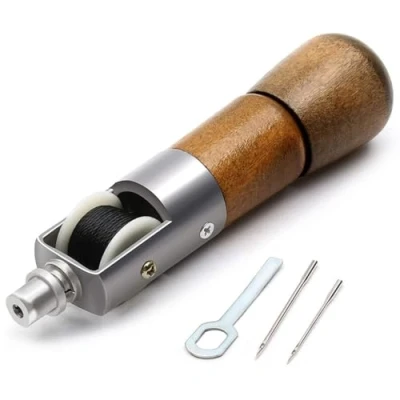 Image of Sewing Awl Leather Repair Kit, Speedy Stitching Tool Automatic Lock Stitcher Hand Machine with 2PCS Needles for Shoes, Bags, Belt,