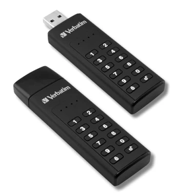Image of Verbatim Keypad Secure USB 3.0 Flash Drive, 64GB, Black 49428